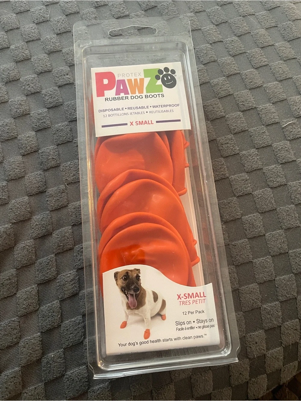 PAWZ Natural Rubber Dog Boots – Orange XS